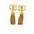 Boucles d'oreilles pendantes à franges CC dorées Chanel Métal Plaqué or  ref.1208453