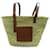 Loewe Brown Large Raffia Basket Tote Bag Beige Leather Pony-style calfskin  ref.1208476