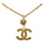 Chanel Gold CC Pendant Necklace Golden Metal Gold-plated  ref.1208493