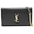 Saint Laurent Cartera Cassandre negra con bolso de cadena Negro Cuero  ref.1208551