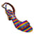 Autre Marque Tabitha Simmons Sandalias con tacón de corcho y tira al tobillo con varios colores de arcoíris Multicolor Lienzo  ref.1208621