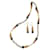 DOLCE & GABBANA Set aus Halskette und Ohrringen aus goldenem Stahl mit weißen Perlen, Gold und Schwarz  ref.1208654