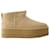 W Classic Ultra Mini Platform Ankle Boots - UGG - Leather - Sand Brown Beige  ref.1208670