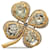 Chanel Gold Clover Rhinestone Brooch Golden Metal Gold-plated  ref.1208817
