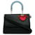 Bolso satchel Dior Be Dior tricolor mediano negro negro Cuero Becerro  ref.1208841