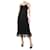 Chanel Robe noire bordée de dentelle - taille UK 10 Viscose  ref.1208889
