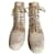 Chanel-Lederstiefeletten aus Camelia-Spitze und Nude-Beige oder heller Terrakotta-Seide T. 38 Lammfell  ref.1208943
