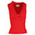 Alexander McQueen Twist-Front Knit Top in Red Wool  ref.1208999