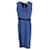 Victoria Beckham Vestido midi com decote em V e cinto em poliéster azul  ref.1209049