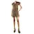 Saint Laurent Mini-robe à imprimé léopard à volants marron - taille UK 6 Soie  ref.1209156