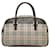 Burberry Brown House Check Handbag Beige Leather Cloth Pony-style calfskin Cloth  ref.1209181