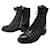 CHAUSSURES CHANEL COMBAT BOOTS G36209 37 BOTTINES TWEED CUIR VERNIS SHOES  ref.1209371