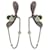 VINTAGE BOUCLES D'OREILLES CHRISTIAN DIOR PENDANTES LIBELLULE DRAGONFLY EARRINGS Argenté  ref.1209381