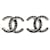 Chanel NEUF BOUCLES D'OREILLES LOGO CC STRASS METAL ARGENTE + BOITE NEW EARRINGS Métal Argenté  ref.1209404