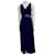 Jenny Packham Vestido de baile em chiffon marinho com bordado de diamantes na cintura Azul Azul marinho Poliéster Cetim  ref.1209462