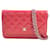 Wallet On Chain Carteira Chanel em corrente Rosa Couro envernizado  ref.1210370