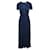 Reformation Vestido azul marinho maxi com gravata frontal Poliéster  ref.1210534