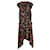Balenciaga Schwarzes Kleid mit rotem Blumenmuster Viskose Zellulosefaser  ref.1210647