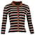 Theory Striped Button-Down Sweater in Multicolor Wool Brown  ref.1211672