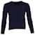 Gucci Badge V-Neck Sweater in Navy Blue Wool Cotton  ref.1211706