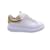 Alexander Mcqueen White and Gold Lace Up Sneakers Shoes Size 40 Leather  ref.1211721