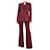 Gabriela Hearst Completo giacca-pantaloni bordeaux con petto foderato - taglia UK 12 Rosso Lana  ref.1211760