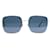 Christian Dior Blaue, quadratische Sonnenbrille mit Goldrahmen  ref.1211763