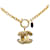 Chanel Gold CC Anhänger Halskette Golden Metall Vergoldet  ref.1211819