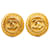 Chanel Gold CC Clip On Earrings Golden Metal Gold-plated  ref.1211830