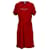 Tommy Hilfiger Robe à manches courtes avec logo Essentials pour femme en coton rouge  ref.1211898