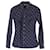Tommy Hilfiger Top tejido de camisa de manga larga entallada para mujer Azul marino Algodón  ref.1211939