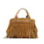 Brown Prada Fringed Canapa Handbag Cloth  ref.1212693