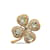 Broche dorado con diamantes de imitación y trébol de Chanel  ref.1212738