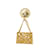 Broche CC de sac à rabat matelassé Chanel dorée Métal  ref.1212899