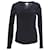 Tommy Hilfiger Camiseta feminina com decote em V slim fit de manga comprida Azul marinho Algodão  ref.1213745