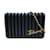 Chanel Sac bandoulière en chaîne à rayures en velours Cuir Veau façon poulain Bleu  ref.1213980