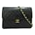 Chanel Bolso clásico mediano con una sola solapa Negro Cuero Piel de cordero  ref.1213985