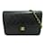 Chanel Bolso clásico mediano con una sola solapa Negro Cuero  ref.1213993