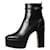Valentino Black platform ankle boots - size EU 38 (Uk 5) Leather  ref.1214008