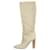 Hermès Beigefarbene kniehohe Stiefel mit H-Muster – Größe EU 36.5 Leder  ref.1214040