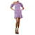 Isabel Marant Etoile Vestido morado con estampado floral y un solo hombro - talla UK 8 Púrpura Algodón  ref.1214126