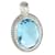 David Yurman Blue Topaz & Sapphires Oval Enhancer in Sterling Silver Silvery Metallic Metal  ref.1214243