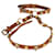 Gucci Gold Tone Tang Buckle Feline Head Palm Wrap Bracelet In Brown Leather Metallic  ref.1214252