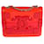 Borsa Chanel in pelle verniciata trapuntata rossa e Plexi Boy con patta in mattoni Rosso  ref.1214320