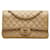 Timeless Chanel Matelassé Bege Couro  ref.1214737