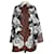 Valentino marrone/Mini abito chemisier bianco oversize in faille floreale Seta  ref.1215020