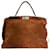 Fendi Peekaboo Brown Leather Tote Large Sac à main avec sangle amovible Suede Marron  ref.1215202
