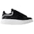Oversized Sneakers - Alexander McQueen - Leather - Black/silver Pony-style calfskin  ref.1215416