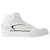 Übergroße Sneakers – Alexander Mcqueen – Leder – Weiß/Schwarze Farbe Kalbähnliches Kalb  ref.1215418
