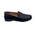 Versace Schwarze Mokassins-Loafer aus geprägtem Leder, Auto-Schuhgröße 39  ref.1215520